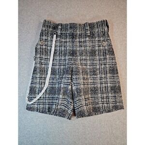 NWT Coach Men's Oversized Plaid Gray Blue Wool Blend Shorts Link Chain Sz 4 (28)